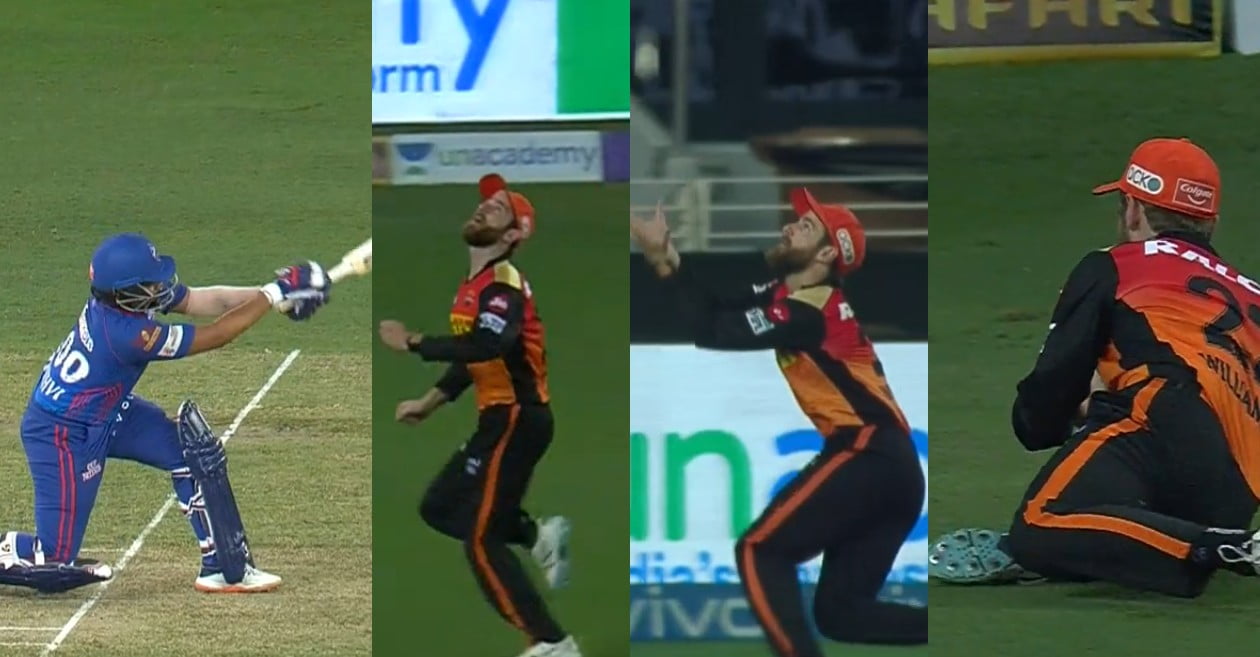 IPL 2021: WATCH – Kane Williamson takes a spectacular sliding catch to dismiss Prithvi Shaw