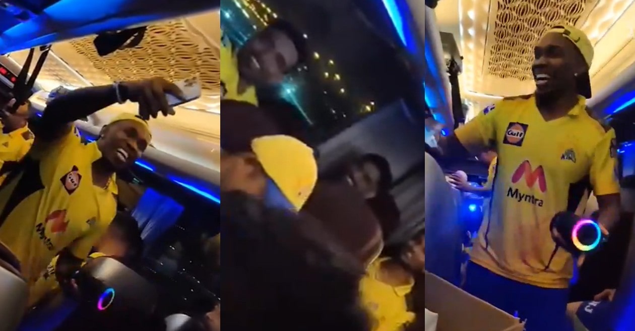 WATCH: Dwayne Bravo sings and dance in the team bus after CSK’s victory over KKR in IPL 2021 final