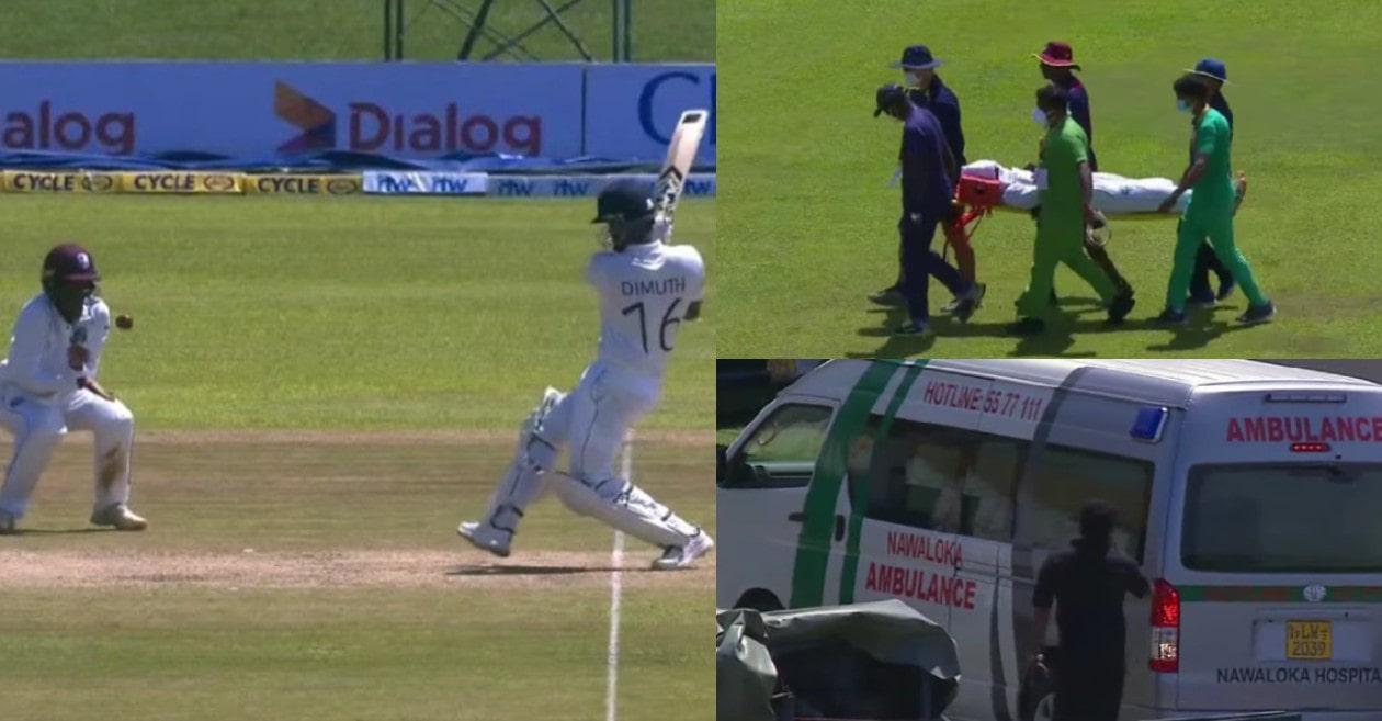 SL vs WI: WATCH – Debutant Jeremy Solozano stretchered off after being hit on the helmet during 1st Test