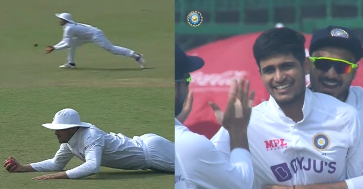 WATCH – Indian star Shubman Gill takes a spectacular low catch to get rid of William Somerville in Kanpur Test