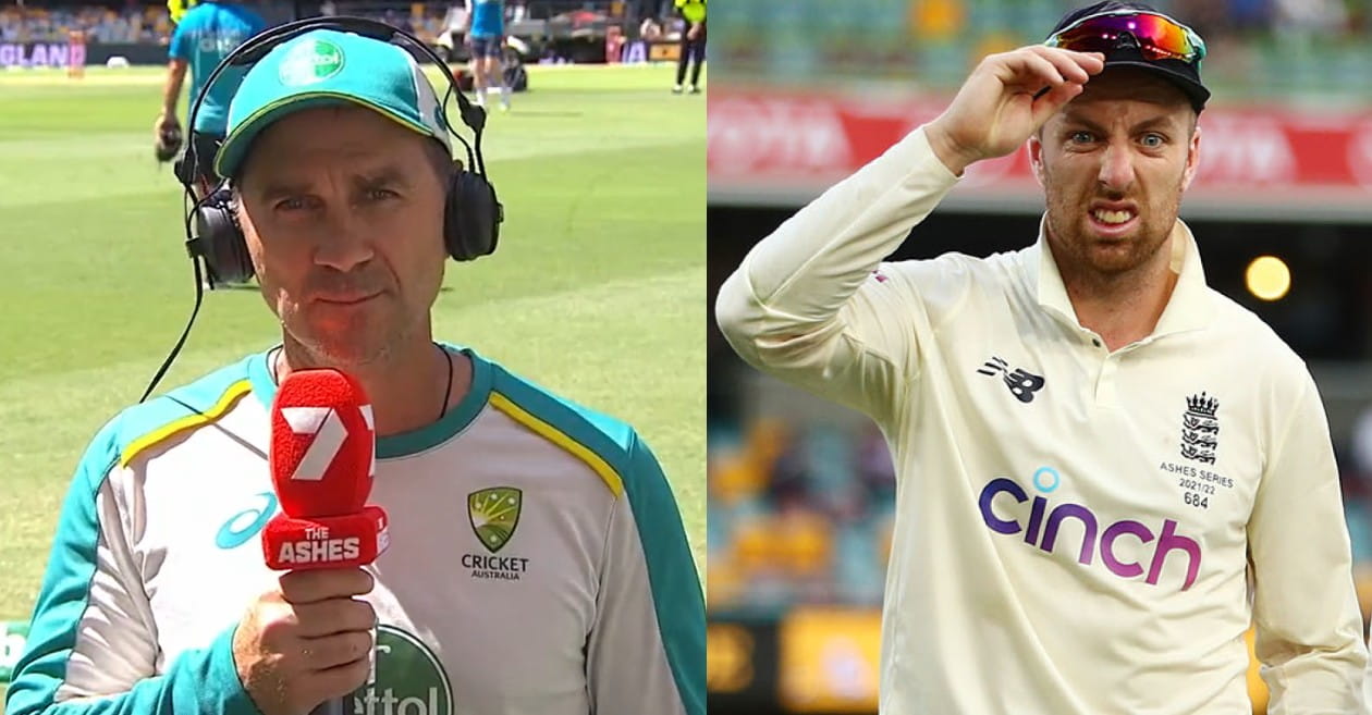 WATCH: Justin Langer takes a dig at Jack Leech after his struggles in Gabba Test