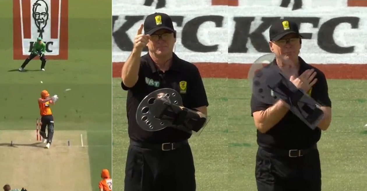 WATCH – Umpire reverses ‘out’ decision after raising his finger in BBL 11