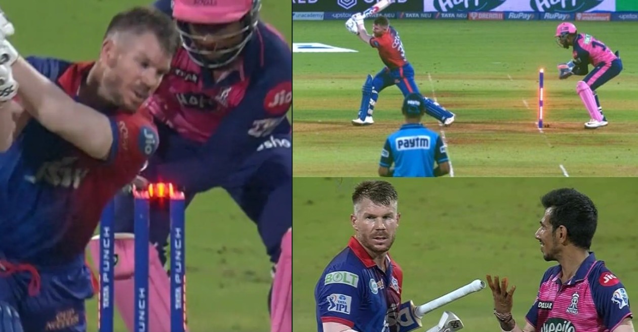 IPL 2022 [WATCH]: Yuzvendra Chahal in disbelief as David Warner survives after getting bowled in RR v DC clash