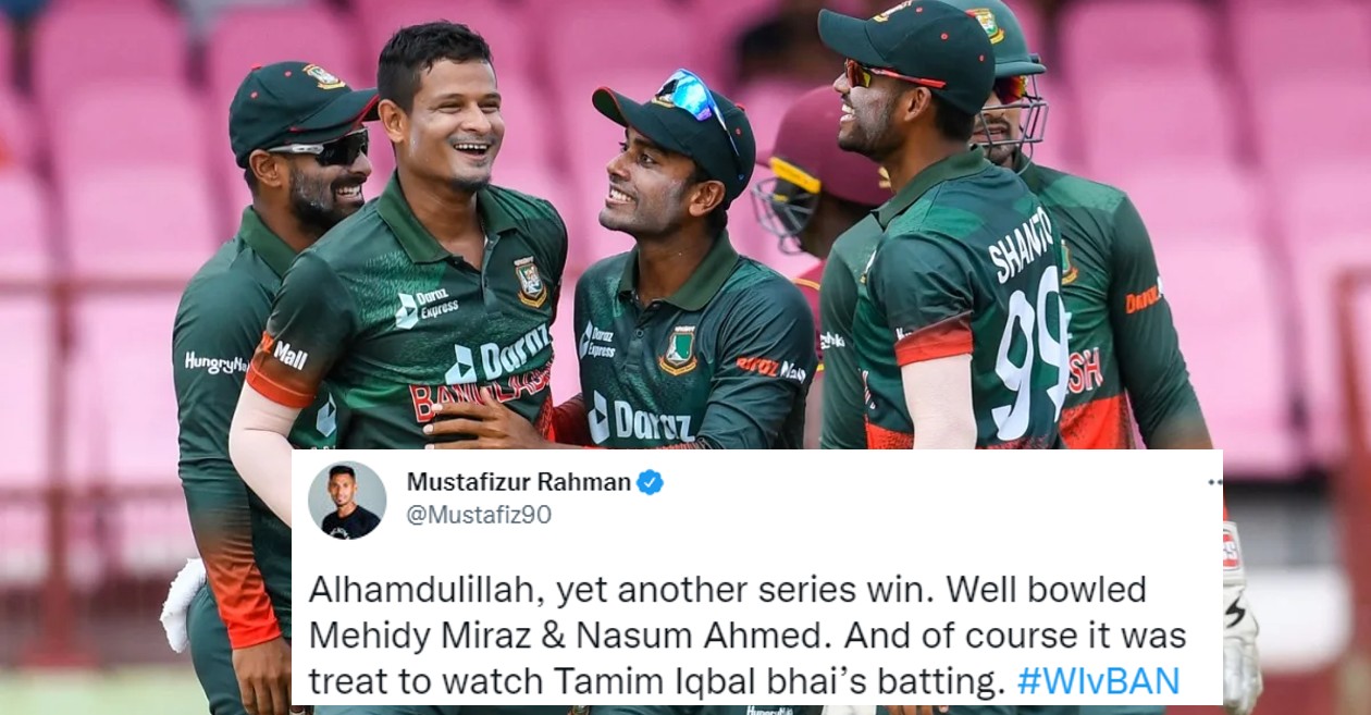 Twitter reactions: Mehidy Hasan, Tamim Iqbal sizzle in Bangladesh’s series-clinching win over West Indies