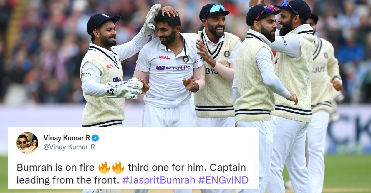 Twitter reactions: Jasprit Bumrah’s all-round show puts India on top on rain-hit Day 2 of Edgbaston Test