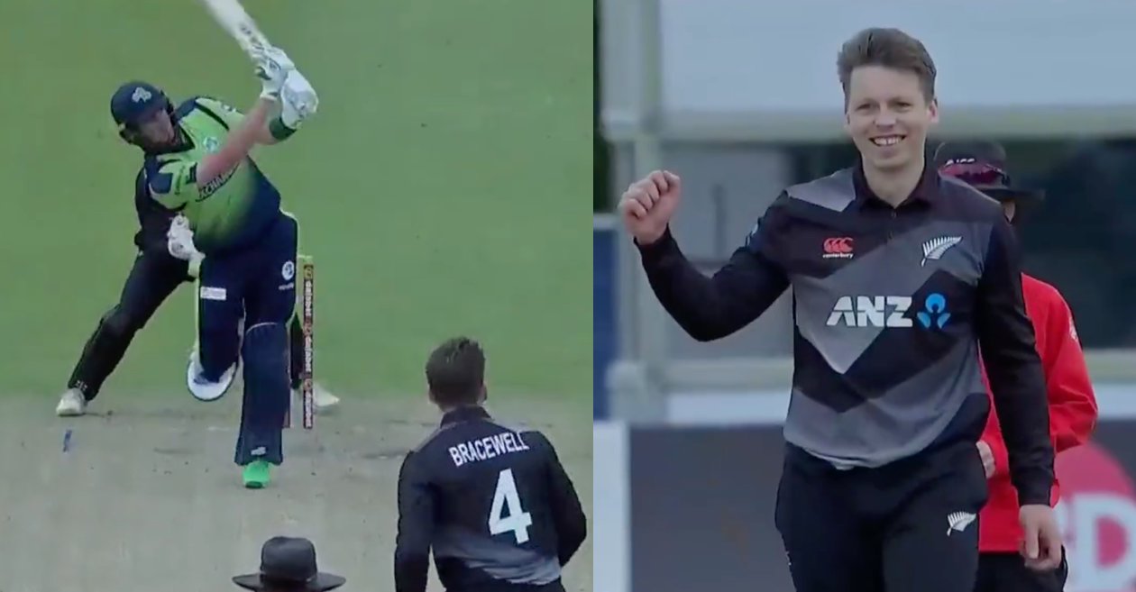 WATCH: NZ offspinner Michael Bracewell takes hat-trick in his first T20I over