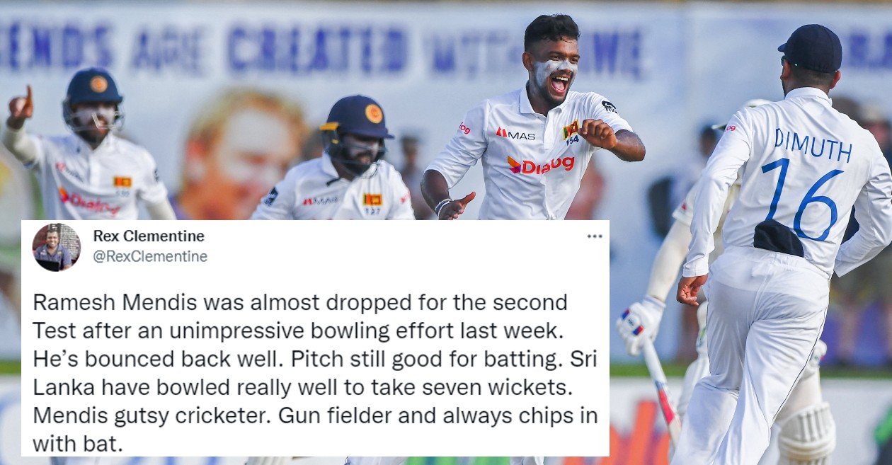 Twitter reactions: Ramesh Mendis’ heroics put Sri Lanka in commanding position on Day 2 of 2nd Test