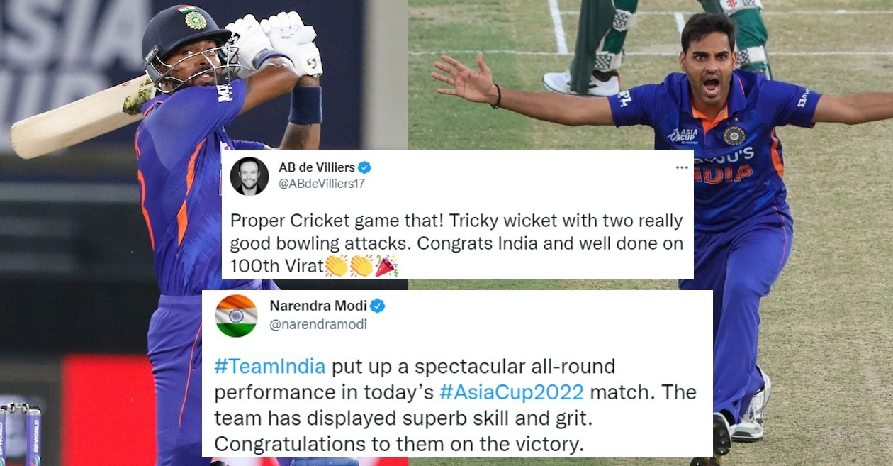 Twitter reactions: Hardik Pandya, Bhuvneshwar Kumar shine as India pip Pakistan in a thriller at Asia Cup 2022