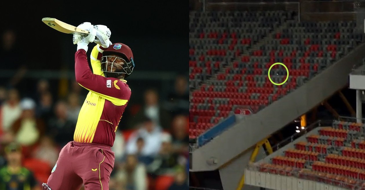 AUS vs WI: WATCH – Kyle Mayers defies physics with an unbelievable 105m six in Queensland T20I