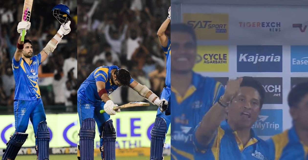 RSWS 2022 – WATCH: Sachin Tendulkar’s epic reaction to Naman Ojha’s bow down gesture