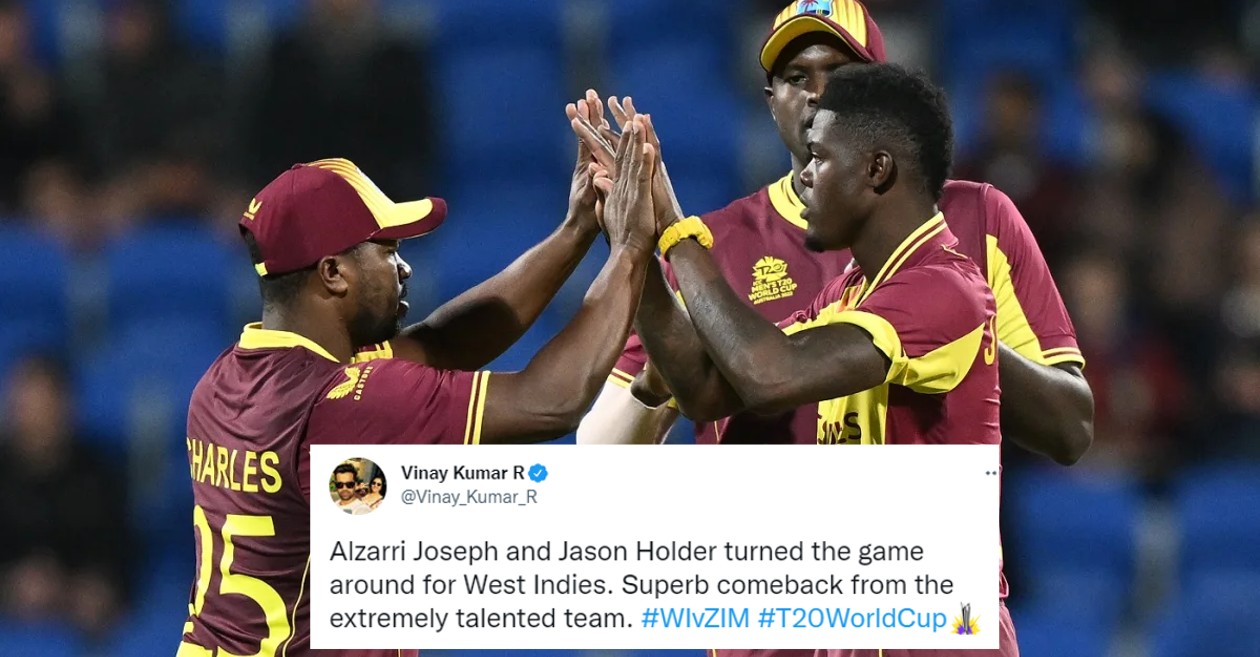 Twitter reactions: Alzarri Joseph, Jason Holder guide West Indies to thumping win over Zimbabwe – T20 World Cup