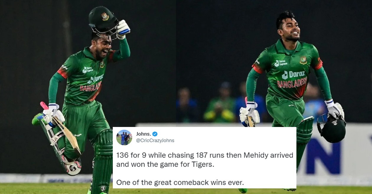 Twitter reactions: Mehidy Hasan’s heroics lead Bangladesh to a nail-biting victory over India