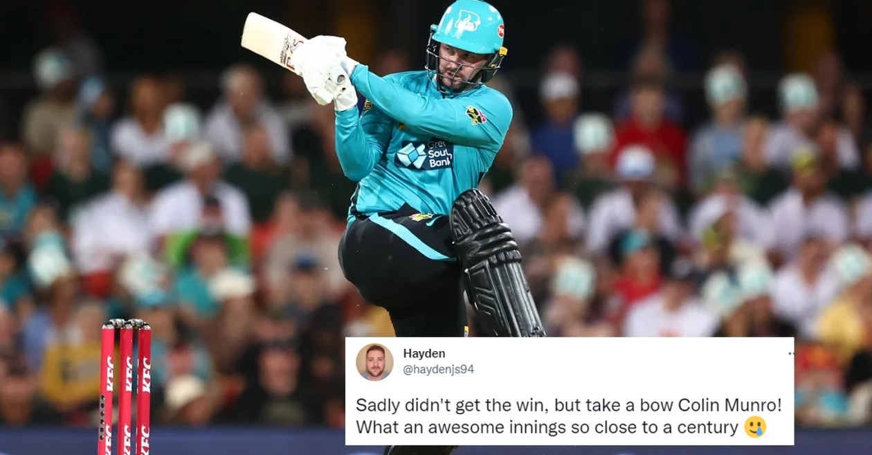 Twitter reactions: Colin Munro’s incredible knock in vain as Sydney Thunder pip Brisbane Heat in a thriller