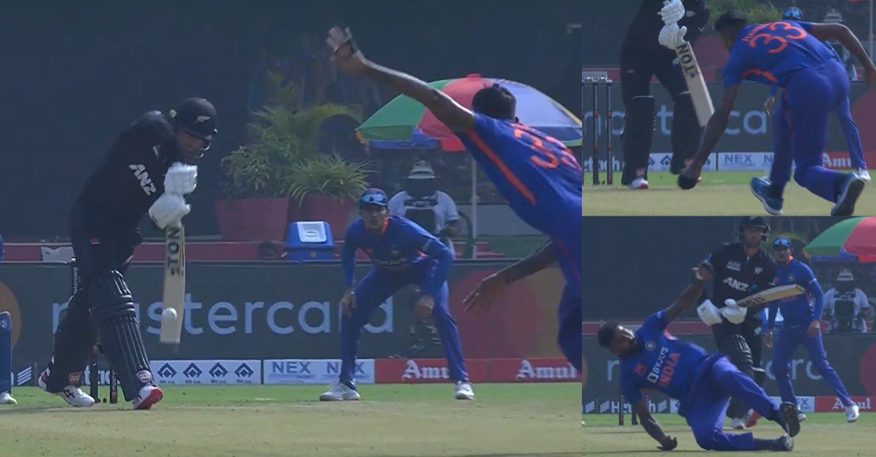 WATCH: Hardik Pandya plucks a one-handed blinder to dismiss Devon Conway in Raipur ODI