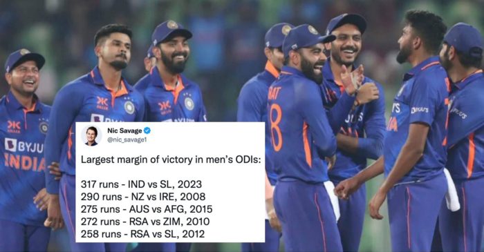 Twitter reactions: India registers a record win over Sri Lanka in 3rd ODI at Thiruvananthapuram