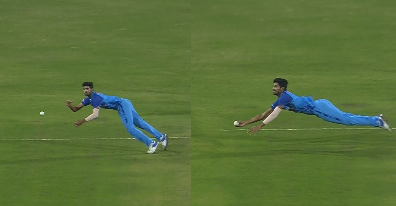 WATCH: Washington Sundar bags a jaw-dropping return catch to dismiss Mark Chapman in IND vs NZ 1st T20I