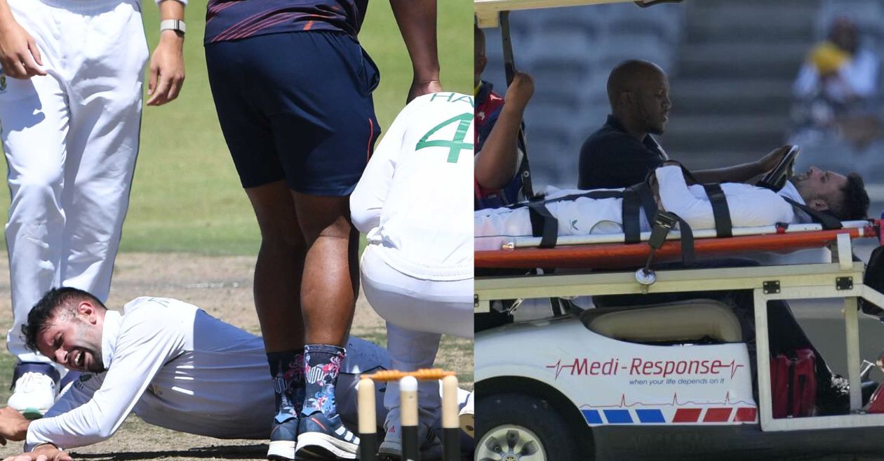 Keshav Maharaj suffers injury while celebrating wicket during South Africa’s win over West Indies in 2nd Test