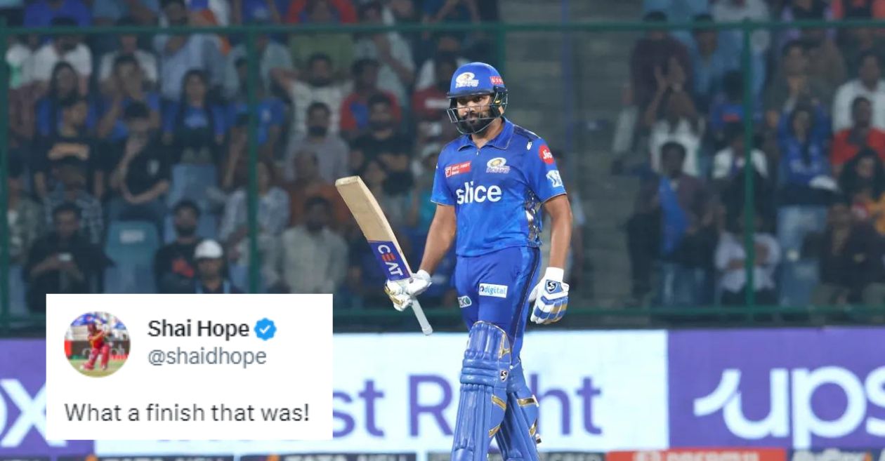 Sachin Tendulkar, Shai Hope & others react as Rohit Sharma steers Mumbai Indians to a thrilling win over Delhi Capitals in IPL 2023