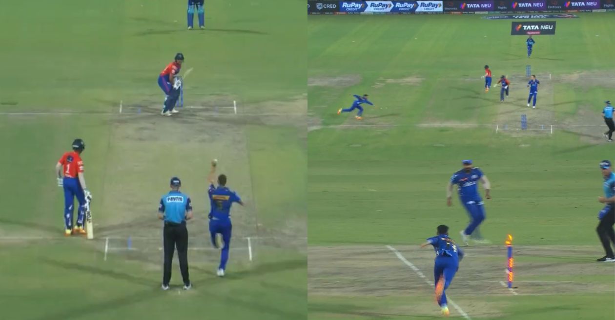 IPL 2023 [WATCH]: Nehal Wadhera hits the bull’s eye to dismiss Kuldeep Yadav in DC vs MI clash