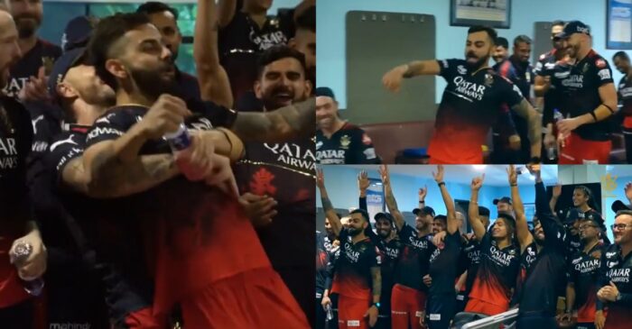 IPL 2023 [WATCH]: Faf du Plessis lifts Virat Kohli to celebrate victory over Mumbai; sings RCB’s new anthem