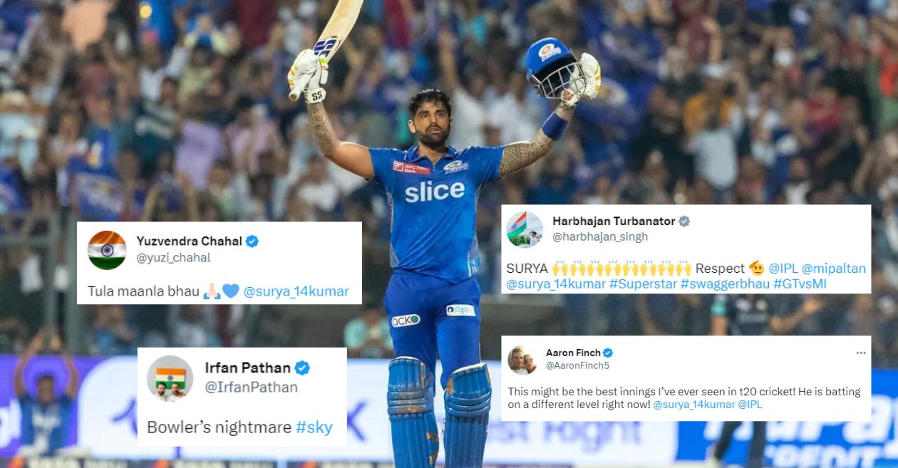 Twitter reactions: Suryakumar Yadav’s maiden ton powers MI to an impressive win over GT in IPL 2023