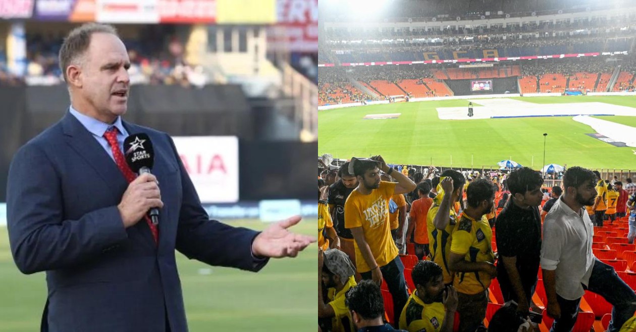 ‘Best fans’: Matthew Hayden lauds fans as they walk through a waterlogged street after the postponement of IPL 2023 Final