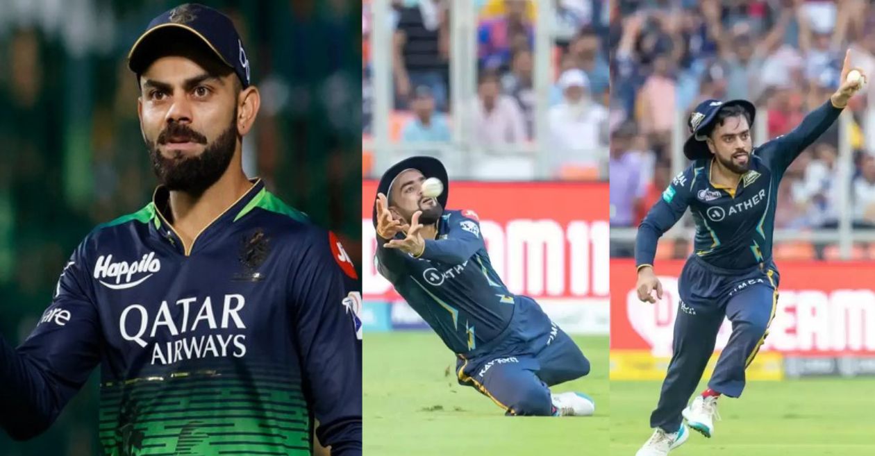 IPL 2023 [WATCH]: Virat Kohli in awe of Rashid Khan’s mind-boggling catch to dismiss Kyle Mayers in GT-LSG clash