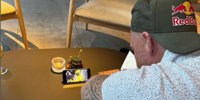 Ben Stokes watching the IPL final