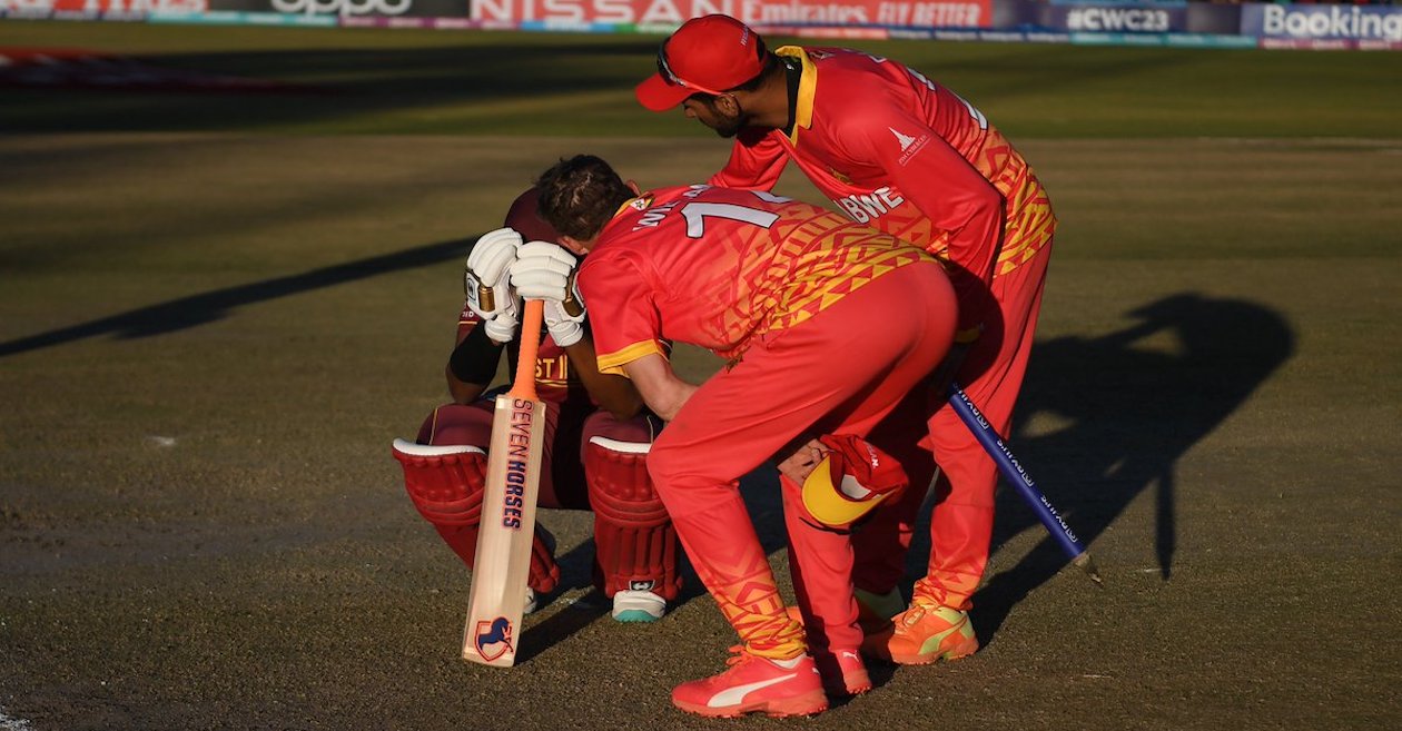 WATCH: Sikandar Raza, Sean Williams console Alzarri Joseph after Zimbabwe’s stunning victory over West Indies – ICC ODI World Cup Qualifiers 2023