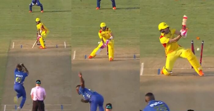 WATCH: Faf du Plessis falls victim to bizarre dismissal in Texas Super Kings vs MI New York clash at MLC 2023