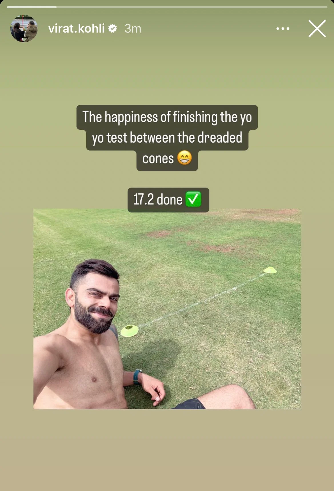 Virat Kohli's Instagram story