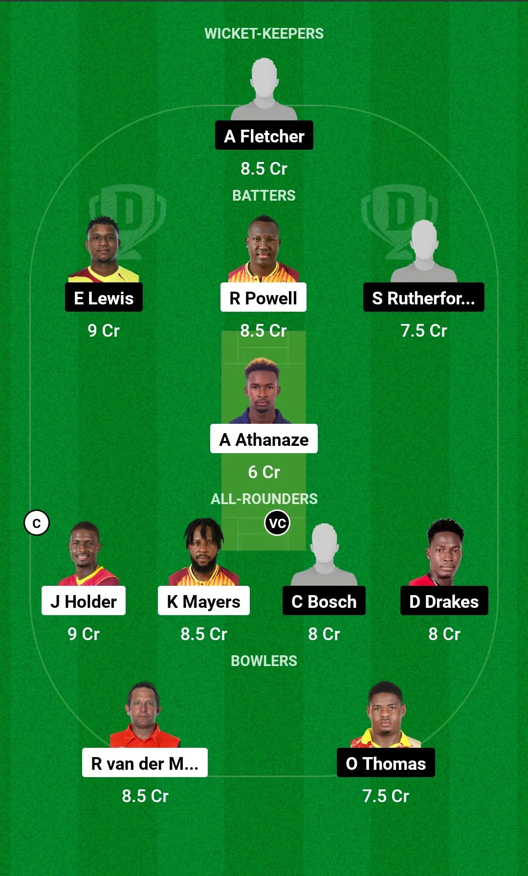 BR vs SKN, Dream 11 Team - CPL 2023