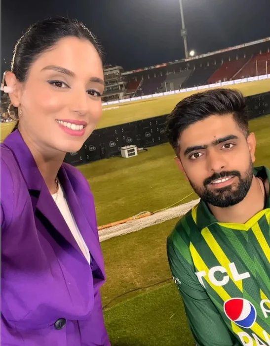 Zainab Abbas with Babar Azam