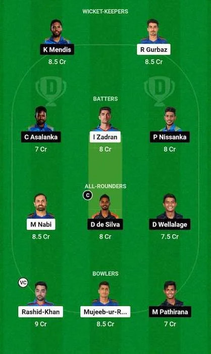 AFG vs SL Dream11 Dream11 Team for today's match