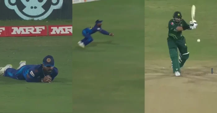 CWC 2023 [WATCH]: Kusal Perera takes a brilliant forward diving catch to dismiss Imam ul Haq during PAK vs SL clash