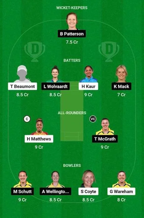 MR-W vs AS-W Dream11 Team for today's match