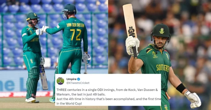 CWC 2023: Quinton de Kock, Rassie van der Dussen and Aiden Markram hammer brilliant tons as South Africa posts highest ODI World Cup total – SA vs SL