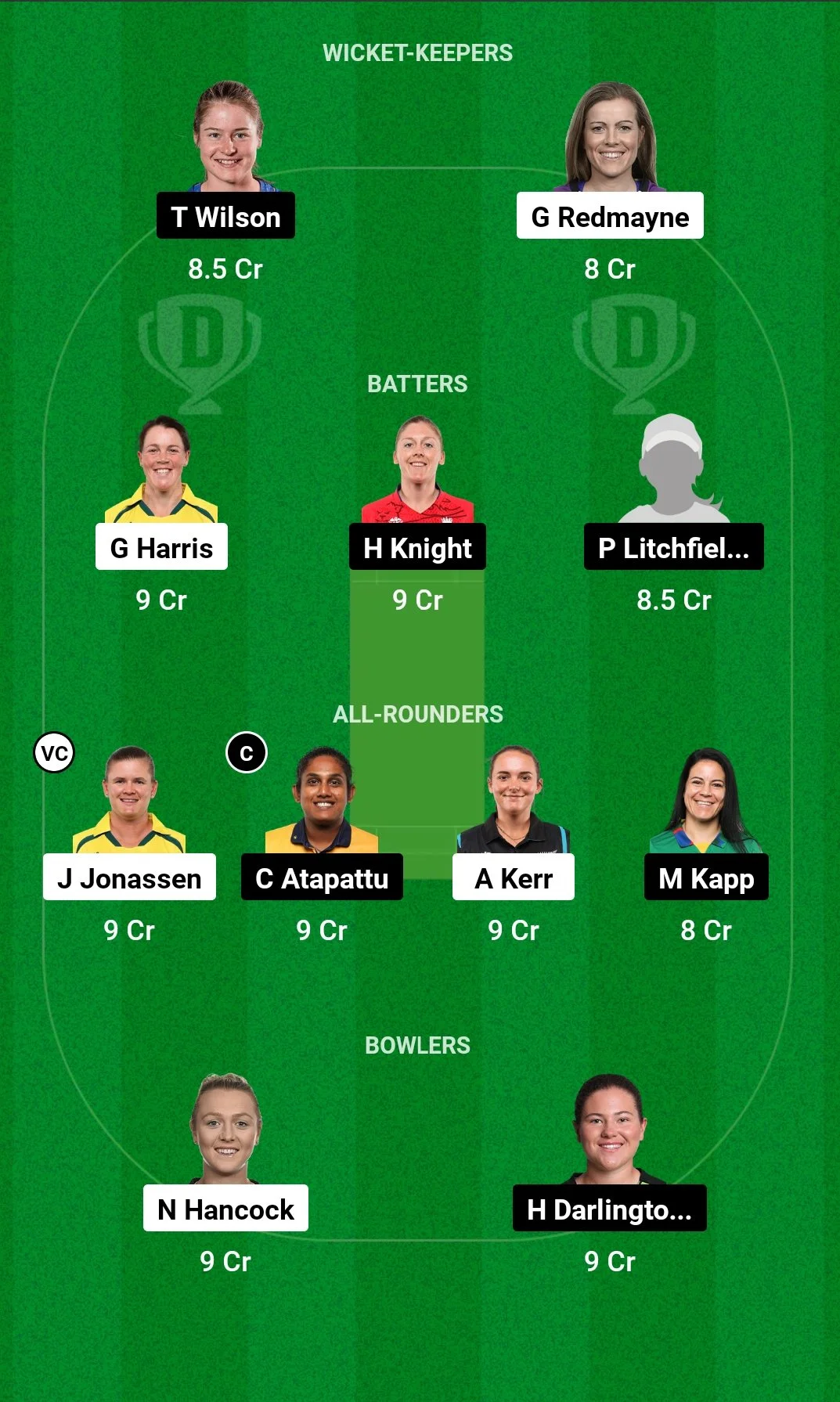 BH-W vs ST-W Dream11 Team