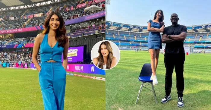 CWC 2023: Sports Presenter Tanvi Shah hilariously trolls herself while posing alongside Ian Bishop; Erin Holland reacts