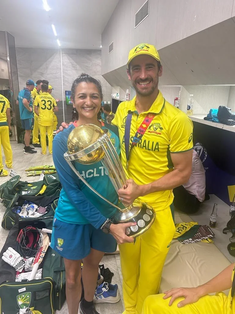 Urmila Rosario with Mitchell Starc