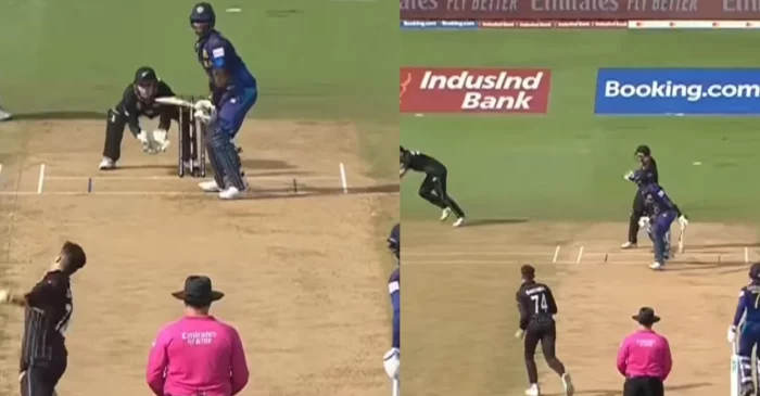 WATCH: Mitchell Santner’s stunning off-cutter sends Angelo Mathews packing – NZ vs SL, ODI World Cup 2023