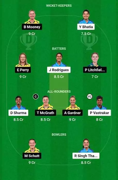 IN-W vs AU-W Dream11 Team for today's match - 2nd ODI