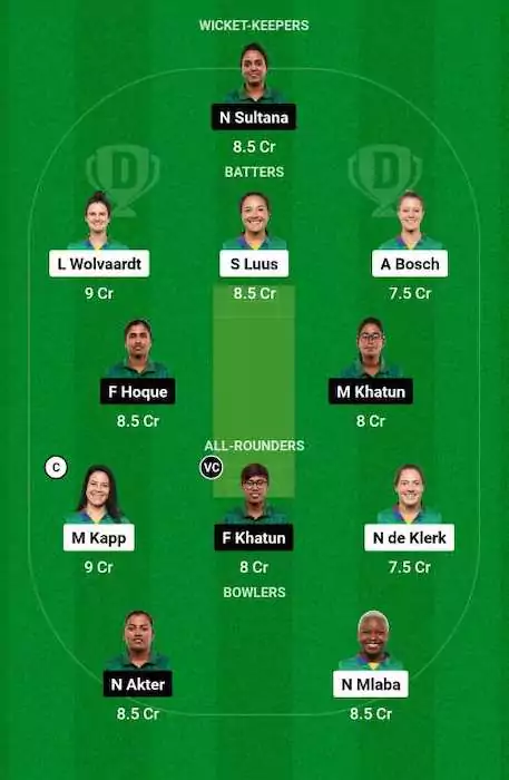 SA-W vs BD-W Dream11 Team for today's match - 3rd ODI