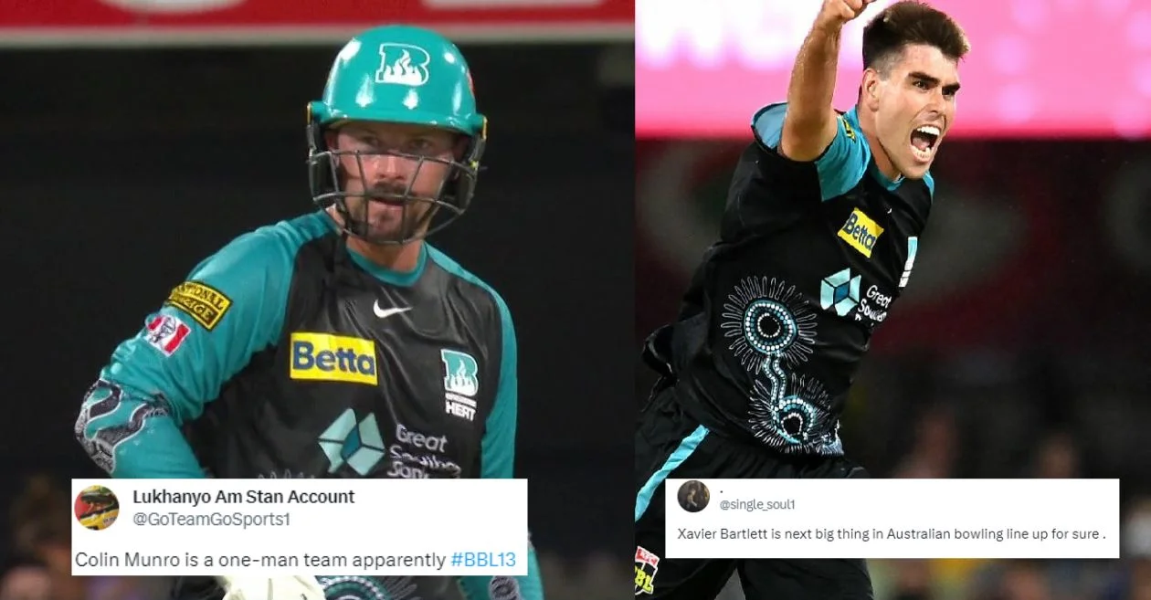 Twitter reactions: Colin Munro, Xavier Bartlett shine as Brisbane Heat pip Hobart Hurricanes in a thriller – BBL|13