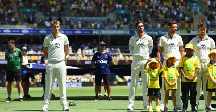 AUS vs WI: Reason why Cameron Green forced to stand 2 metres away from his teammates during national anthem of Gabba Test