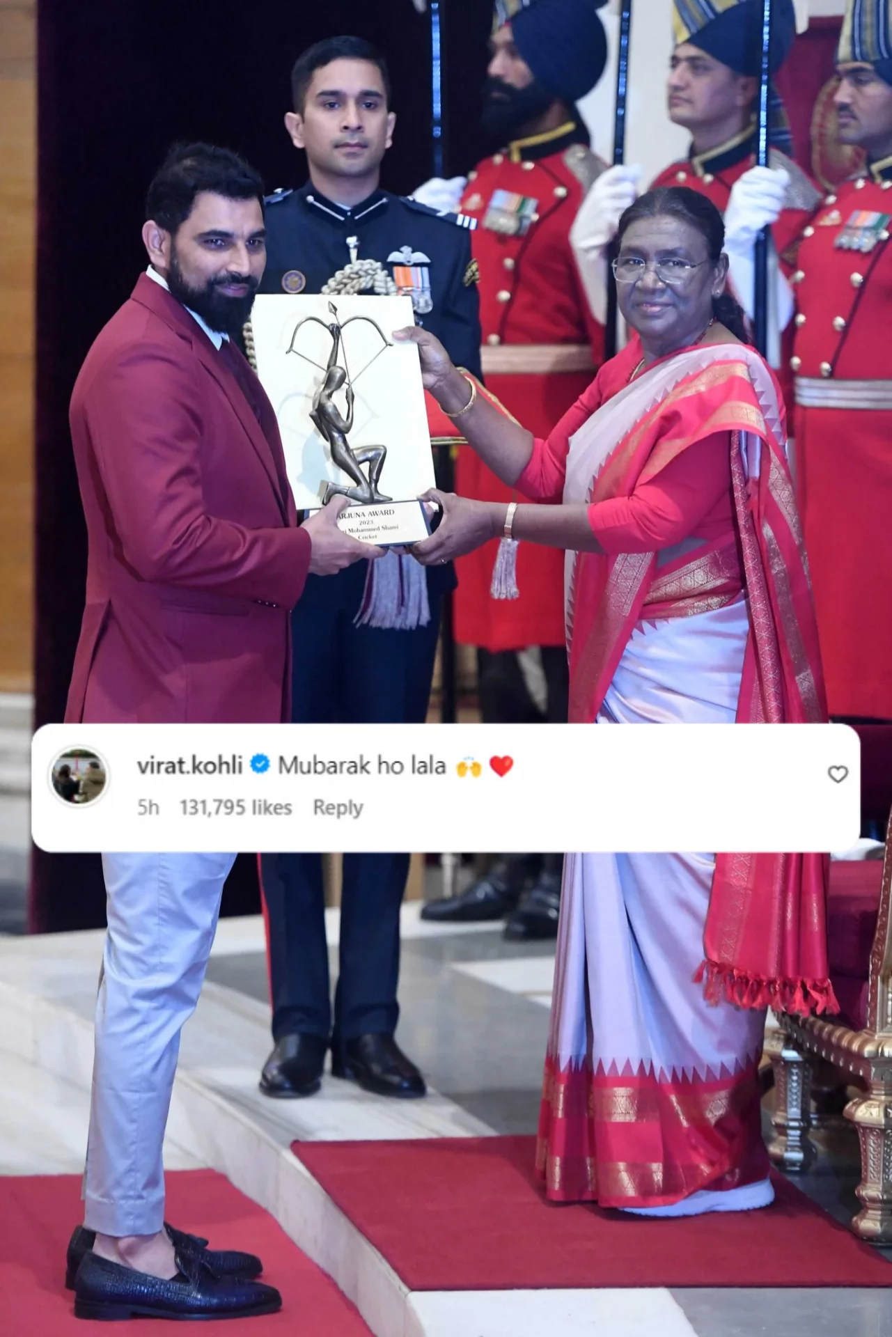 Mohammed Shami has been conferred with the prestigious Arjuna Award