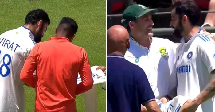 SA vs IND: Virat Kohli and Rohit Sharma gift signed jerseys to retiring Dean Elgar; pics go viral