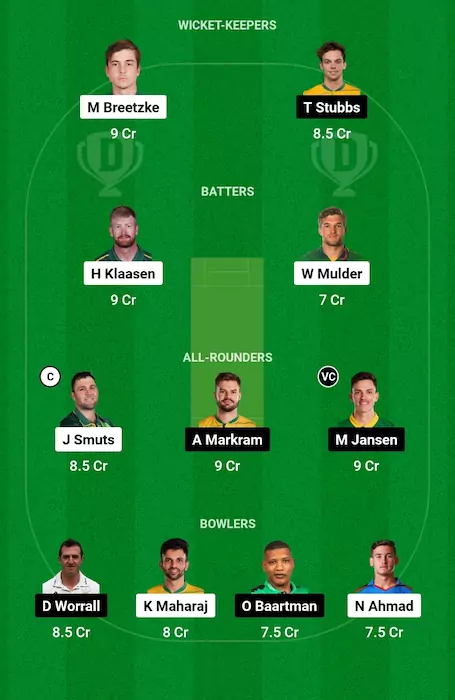 DSG vs SEC Dream11 Team for today's match