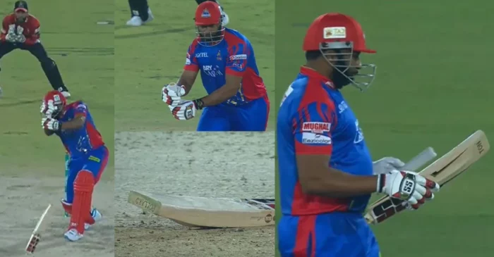 WATCH: Kieron Pollard’s bat breaks into two pieces during Karachi Kings vs Lahore Qalandars clash in PSL 2024