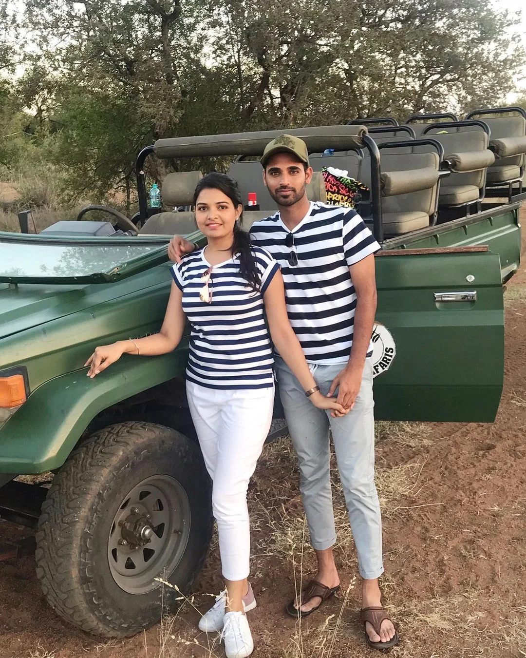 Bhuvneshwar Kumar and his wife Nupur Nagar